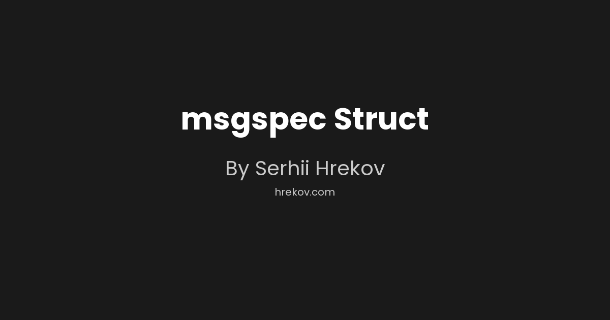 msgspec Struct