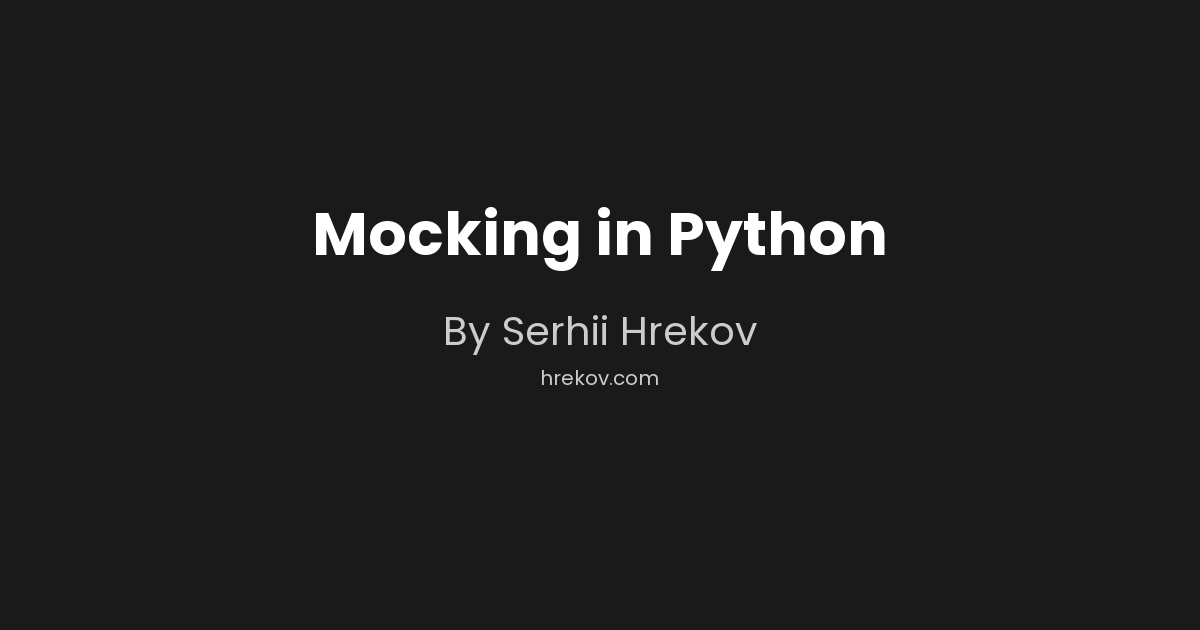 Mocking in Python
