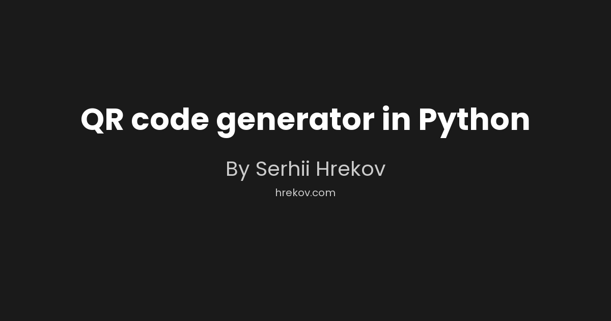 QR code generator in Python
