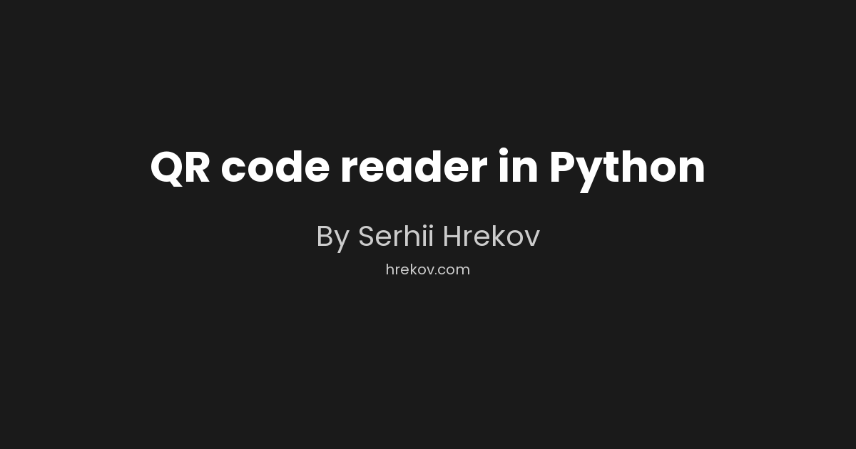 QR code reader in Python