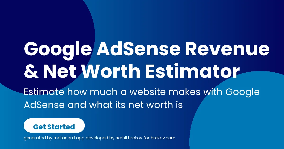 Google AdSense Revenue & Net Worth Estimator