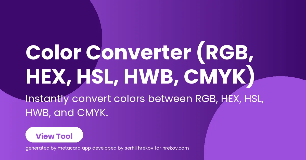 Free Online Color Converter (RGB, HEX, HSL, HWB, CMYK)