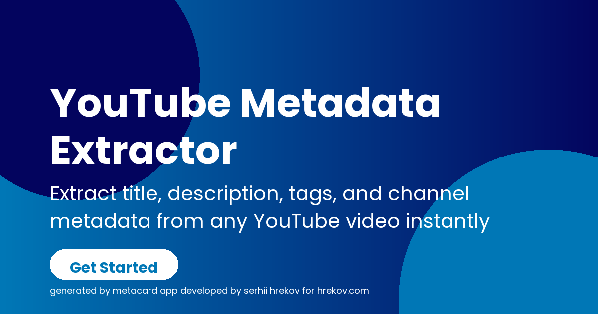 YouTube Metadata Extractor